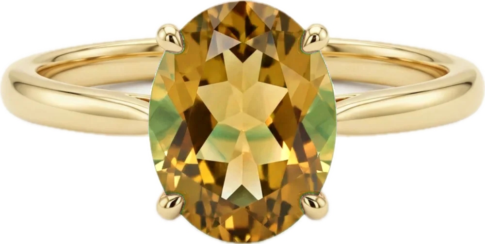 Anel em Ouro Amarelo 18k com Topázio Imperial Oval